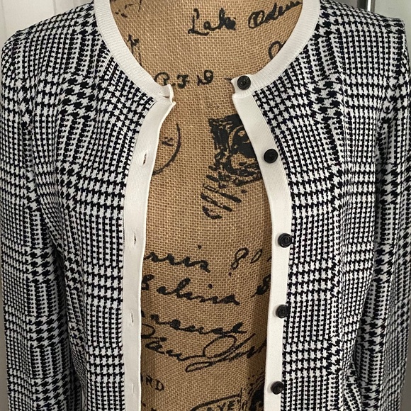 Ann Taylor Black, White Sweater Cardigan, Petite S/P Button Down - Picture 13 of 15